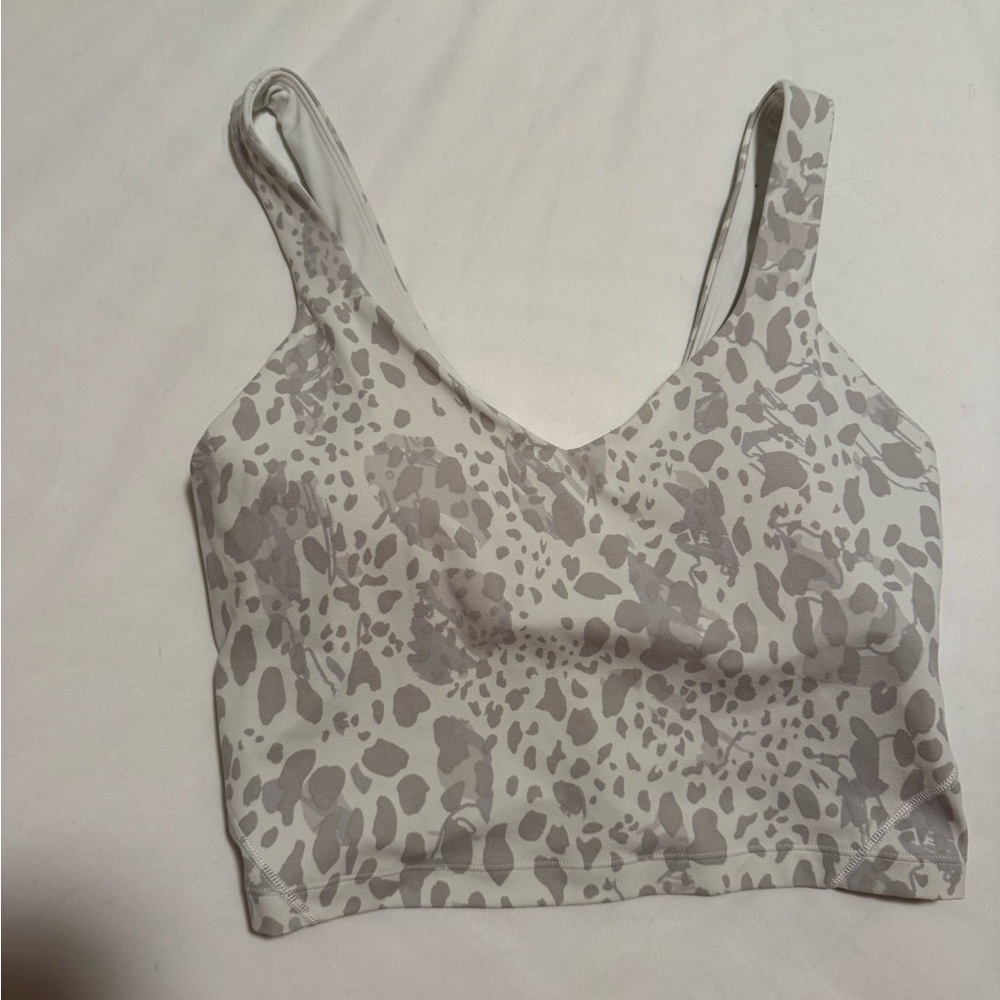 lululemon athletica Gray Leopard Print Crop Top